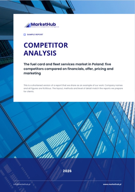 Cover of the MarketHub sample report: Competitor analysis